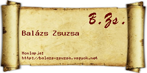 Balázs Zsuzsa névjegykártya